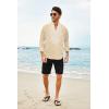 imageCOOFANDY Mens Henley Shirt Vyshyvanka Long Sleeve African Print Shirts Casual Zip Up Cotton Linen Beach Hippie ShirtBeige