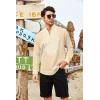 imageCOOFANDY Mens Henley Shirt Vyshyvanka Long Sleeve African Print Shirts Casual Zip Up Cotton Linen Beach Hippie ShirtBeige