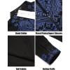 imageCOOFANDY Mens Henley Shirt Vyshyvanka Long Sleeve African Print Shirts Casual Zip Up Cotton Linen Beach Hippie ShirtBlack