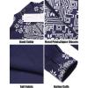 imageCOOFANDY Mens Henley Shirt Vyshyvanka Long Sleeve African Print Shirts Casual Zip Up Cotton Linen Beach Hippie ShirtBlue