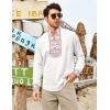 imageCOOFANDY Mens Henley Shirt Vyshyvanka Long Sleeve African Print Shirts Casual Zip Up Cotton Linen Beach Hippie ShirtFloral Print