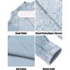 imageCOOFANDY Mens Henley Shirt Vyshyvanka Long Sleeve African Print Shirts Casual Zip Up Cotton Linen Beach Hippie ShirtLight Blue