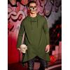 imageCOOFANDY Mens Hooded Poncho Cape Cloak Casual Asymmetric Hem Hoodie SweatshirtsArmy Green
