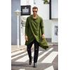 imageCOOFANDY Mens Hooded Poncho Cape Cloak Casual Asymmetric Hem Hoodie SweatshirtsArmy Green