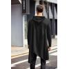 imageCOOFANDY Mens Hooded Poncho Cape Cloak Casual Asymmetric Hem Hoodie SweatshirtsBlack
