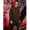 imageCOOFANDY Mens Hooded Poncho Cape Cloak Casual Asymmetric Hem Hoodie SweatshirtsDark Brown