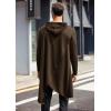 imageCOOFANDY Mens Hooded Poncho Cape Cloak Casual Asymmetric Hem Hoodie SweatshirtsDark Brown
