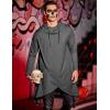 imageCOOFANDY Mens Hooded Poncho Cape Cloak Casual Asymmetric Hem Hoodie SweatshirtsDark Gray