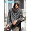 imageCOOFANDY Mens Hooded Poncho Cape Cloak Casual Asymmetric Hem Hoodie SweatshirtsDark Gray