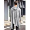 imageCOOFANDY Mens Hooded Poncho Cape Cloak Casual Asymmetric Hem Hoodie SweatshirtsGray