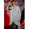 imageCOOFANDY Mens Hooded Poncho Cape Cloak Casual Asymmetric Hem Hoodie SweatshirtsGray