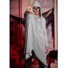imageCOOFANDY Mens Hooded Poncho Cape Cloak Casual Asymmetric Hem Hoodie SweatshirtsGray