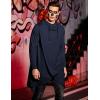imageCOOFANDY Mens Hooded Poncho Cape Cloak Casual Asymmetric Hem Hoodie SweatshirtsNavy Blue