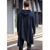 imageCOOFANDY Mens Hooded Poncho Cape Cloak Casual Asymmetric Hem Hoodie SweatshirtsNavy Blue