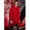 imageCOOFANDY Mens Hooded Poncho Cape Cloak Casual Asymmetric Hem Hoodie SweatshirtsRed