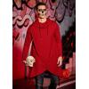 imageCOOFANDY Mens Hooded Poncho Cape Cloak Casual Asymmetric Hem Hoodie SweatshirtsRed