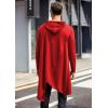imageCOOFANDY Mens Hooded Poncho Cape Cloak Casual Asymmetric Hem Hoodie SweatshirtsRed