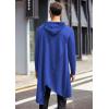 imageCOOFANDY Mens Hooded Poncho Cape Cloak Casual Asymmetric Hem Hoodie SweatshirtsSnorkel Blue