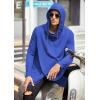 imageCOOFANDY Mens Hooded Poncho Cape Cloak Casual Asymmetric Hem Hoodie SweatshirtsSnorkel Blue