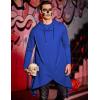 imageCOOFANDY Mens Hooded Poncho Cape Cloak Casual Asymmetric Hem Hoodie SweatshirtsSnorkel Blue