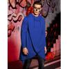 imageCOOFANDY Mens Hooded Poncho Cape Cloak Casual Asymmetric Hem Hoodie SweatshirtsSnorkel Blue