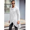 imageCOOFANDY Mens Hooded Poncho Cape Cloak Casual Asymmetric Hem Hoodie SweatshirtsWhite