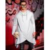 imageCOOFANDY Mens Hooded Poncho Cape Cloak Casual Asymmetric Hem Hoodie SweatshirtsWhite