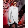 imageCOOFANDY Mens Hooded Poncho Cape Cloak Casual Asymmetric Hem Hoodie SweatshirtsWhite