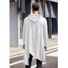 imageCOOFANDY Mens Hooded Poncho Cape Cloak Casual Asymmetric Hem Hoodie SweatshirtsWhite
