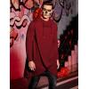 imageCOOFANDY Mens Hooded Poncho Cape Cloak Casual Asymmetric Hem Hoodie SweatshirtsWine Red
