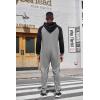 imageCOOFANDY Mens Jumpsuit Onesie Rompers Drawtsring Hooded Full Zip One Piece Tracksuit with PocketsMid Grey Textile  Black