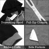 imageCOOFANDY Mens Jumpsuit Onesie Rompers Drawtsring Hooded Full Zip One Piece Tracksuit with PocketsMid Grey Textile  Black