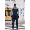 imageCOOFANDY Mens Jumpsuit Onesie Rompers Drawtsring Hooded Full Zip One Piece Tracksuit with PocketsNavy Blue  Grey