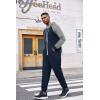 imageCOOFANDY Mens Jumpsuit Onesie Rompers Drawtsring Hooded Full Zip One Piece Tracksuit with PocketsNavy Blue  Grey