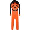 imageCOOFANDY Mens Jumpsuit Onesie Rompers Drawtsring Hooded Full Zip One Piece Tracksuit with PocketsOrange Pumpkin