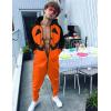 imageCOOFANDY Mens Jumpsuit Onesie Rompers Drawtsring Hooded Full Zip One Piece Tracksuit with PocketsOrange Pumpkin