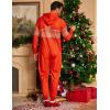 imageCOOFANDY Mens Jumpsuit Onesie Rompers Drawtsring Hooded Full Zip One Piece Tracksuit with PocketsRed Christmas