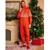 imageCOOFANDY Mens Jumpsuit Onesie Rompers Drawtsring Hooded Full Zip One Piece Tracksuit with PocketsRed Christmas