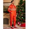 imageCOOFANDY Mens Jumpsuit Onesie Rompers Drawtsring Hooded Full Zip One Piece Tracksuit with PocketsRed Christmas