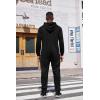 imageCOOFANDY Mens Jumpsuit Onesie Rompers Drawtsring Hooded Full Zip One Piece Tracksuit with PocketsSolid Black