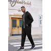imageCOOFANDY Mens Jumpsuit Onesie Rompers Drawtsring Hooded Full Zip One Piece Tracksuit with PocketsSolid Black