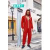 imageCOOFANDY Mens Jumpsuit Onesie Rompers Drawtsring Hooded Full Zip One Piece Tracksuit with PocketsSolid Red