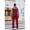 imageCOOFANDY Mens Jumpsuit Onesie Rompers Drawtsring Hooded Full Zip One Piece Tracksuit with PocketsWine Red  Grey