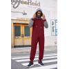 imageCOOFANDY Mens Jumpsuit Onesie Rompers Drawtsring Hooded Full Zip One Piece Tracksuit with PocketsWine Red  Grey