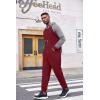 imageCOOFANDY Mens Jumpsuit Onesie Rompers Drawtsring Hooded Full Zip One Piece Tracksuit with PocketsWine Red  Grey