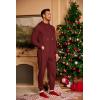 imageCOOFANDY Mens Jumpsuit Onesie Rompers Drawtsring Hooded Full Zip One Piece Tracksuit with PocketsWine Red