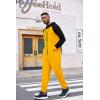 imageCOOFANDY Mens Jumpsuit Onesie Rompers Drawtsring Hooded Full Zip One Piece Tracksuit with PocketsYellow