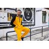 imageCOOFANDY Mens Jumpsuit Onesie Rompers Drawtsring Hooded Full Zip One Piece Tracksuit with PocketsYellow