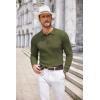 imageCOOFANDY Mens Knit Polo Shirts Long Sleeve Casual Button Down Ribbed Polo Shirt Fashion Golf ShirtsArmy Green