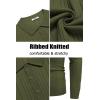 imageCOOFANDY Mens Knit Polo Shirts Long Sleeve Casual Button Down Ribbed Polo Shirt Fashion Golf ShirtsArmy Green